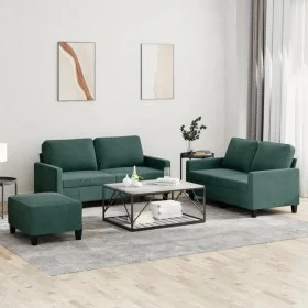 Set of sofas with 3 dark green velvet cushions by , Sofas - Ref: Foro24-3201508, Price: 502,88 €, Discount: %