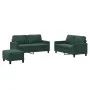 Set of sofas with 3 dark green velvet cushions by , Sofas - Ref: Foro24-3201508, Price: 502,88 €, Discount: %