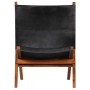 Faltbarer Relaxsessel aus echtem schwarzem Leder von , Klapphocker und Stühle - Ref: Foro24-246364, Preis: 189,14 €, Rabatt: %