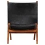 Faltbarer Relaxsessel aus echtem schwarzem Leder von , Klapphocker und Stühle - Ref: Foro24-246364, Preis: 185,96 €, Rabatt: %