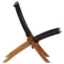 Faltbarer Relaxsessel aus echtem schwarzem Leder von , Klapphocker und Stühle - Ref: Foro24-246364, Preis: 185,96 €, Rabatt: %