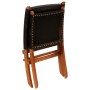 Faltbarer Relaxsessel aus echtem schwarzem Leder von , Klapphocker und Stühle - Ref: Foro24-246364, Preis: 189,14 €, Rabatt: %