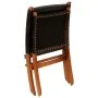 Faltbarer Relaxsessel aus echtem schwarzem Leder von , Klapphocker und Stühle - Ref: Foro24-246364, Preis: 185,96 €, Rabatt: %