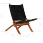 Faltbarer Relaxsessel aus echtem schwarzem Leder von , Klapphocker und Stühle - Ref: Foro24-246364, Preis: 189,14 €, Rabatt: %