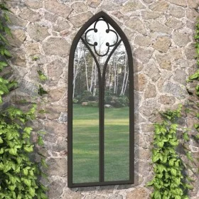 Black iron garden mirror for outdoor use 70x30 cm by , Mirrors - Ref: Foro24-318352, Price: 78,67 €, Discount: %