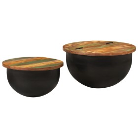 Set of 2 solid reclaimed wood coffee tables by , Coffee table - Ref: Foro24-351753, Price: 144,69 €, Discount: %