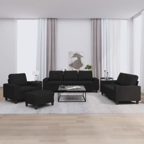 4-piece black fabric sofa set by , Sofas - Ref: Foro24-3201878, Price: 777,34 €, Discount: %