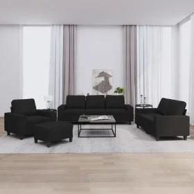 4-piece black fabric sofa set by , Sofas - Ref: Foro24-3201878, Price: 751,95 €, Discount: %