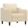Set of sofas with 4 cream fabric cushions by , Sofas - Ref: Foro24-3201780, Price: 723,86 €, Discount: %