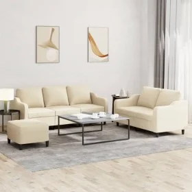 3-piece sofa set with cream fabric cushions by , Sofas - Ref: Foro24-3201844, Price: 559,03 €, Discount: %