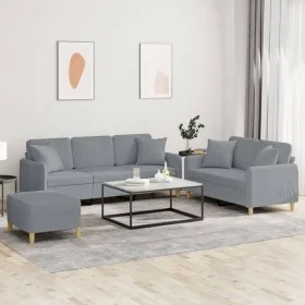 3-piece sofa set with light gray fabric cushions by , Sofas - Ref: Foro24-3202142, Price: 548,40 €, Discount: %