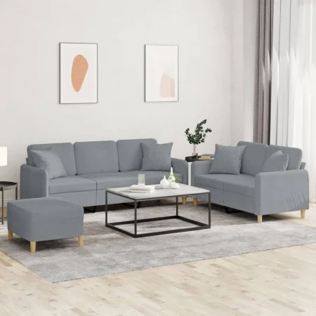 3-piece sofa set with light gray fabric cushions by , Sofas - Ref: Foro24-3202142, Price: 548,40 €, Discount: %