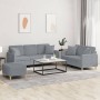 Dreiteiliges Sofaset mit Kissen, helles graues Gewebe. von , Sofas - Ref: Foro24-3202142, Preis: 601,94 €, Rabatt: %