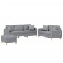 Dreiteiliges Sofaset mit Kissen, helles graues Gewebe. von , Sofas - Ref: Foro24-3202142, Preis: 601,94 €, Rabatt: %