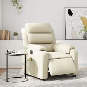 Elektrischer verstellbarer Massagesessel aus Kunstleder in Cremefarbe. von , Sessel - Ref: Foro24-3205036, Preis: 304,70 €, R...