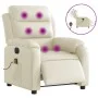 Sillón de masaje reclinable eléctrico cuero sintético crema de , Sillones - Ref: Foro24-3205036, Precio: 304,70 €, Descuento: %