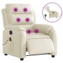 Sillón de masaje reclinable eléctrico cuero sintético crema de , Sillones - Ref: Foro24-3205036, Precio: 300,00 €, Descuento: %