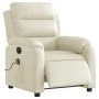 Sillón de masaje reclinable eléctrico cuero sintético crema de , Sillones - Ref: Foro24-3205036, Precio: 304,70 €, Descuento: %