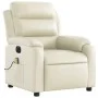 Sillón de masaje reclinable eléctrico cuero sintético crema de , Sillones - Ref: Foro24-3205036, Precio: 304,70 €, Descuento: %