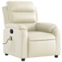Sillón de masaje reclinable eléctrico cuero sintético crema de , Sillones - Ref: Foro24-3205036, Precio: 300,00 €, Descuento: %
