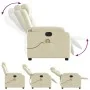 Sillón de masaje reclinable eléctrico cuero sintético crema de , Sillones - Ref: Foro24-3205036, Precio: 304,70 €, Descuento: %