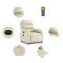 Sillón de masaje reclinable eléctrico cuero sintético crema de , Sillones - Ref: Foro24-3205036, Precio: 300,00 €, Descuento: %