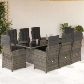 Set comedor jardín 9 pzas y cojines ratán sintético gris de , Conjuntos de jardín - Ref: Foro24-3212259, Precio: 1,00 €, Desc...
