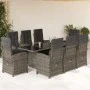 Garden dining set 9 pieces and gray synthetic rattan cushions by , Garden sets - Ref: Foro24-3212259, Price: 1,00 €, Discount: %