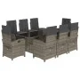 Garden dining set 9 pieces and gray synthetic rattan cushions by , Garden sets - Ref: Foro24-3212259, Price: 1,00 €, Discount: %