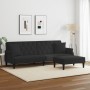 Zweiplätziges Schlafsofa mit Kissen und Hocker aus schwarzem Samt. von , Sofas - Ref: Foro24-3216222, Preis: 372,10 €, Rabatt: %