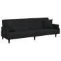 Sofá cama de 2 plazas con almohadas y taburete terciopelo negro de , Sofás - Ref: Foro24-3216222, Precio: 372,10 €, Descuento: %