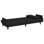 Sofá cama de 2 plazas con almohadas y taburete terciopelo negro de , Sofás - Ref: Foro24-3216222, Precio: 372,10 €, Descuento: %