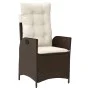 Sillón reclinable de jardín con cojines ratán sintético marrón de , Sillas de jardín - Ref: Foro24-365258, Precio: 134,75 €, ...