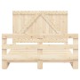 Solid pine wood bed frame with headboard 140x200 cm by , Beds and slatted bases - Ref: Foro24-3281558, Price: 215,76 €, Disco...