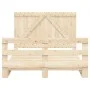 Solid pine wood bed frame with headboard 140x200 cm by , Beds and slatted bases - Ref: Foro24-3281558, Price: 213,30 €, Disco...