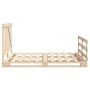 Solid pine wood bed frame with headboard 140x200 cm by , Beds and slatted bases - Ref: Foro24-3281558, Price: 215,76 €, Disco...