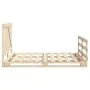 Solid pine wood bed frame with headboard 140x200 cm by , Beds and slatted bases - Ref: Foro24-3281558, Price: 213,30 €, Disco...