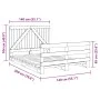 Solid pine wood bed frame with headboard 140x200 cm by , Beds and slatted bases - Ref: Foro24-3281558, Price: 213,30 €, Disco...