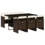 Set comedor de jardín 7 pzas con cojines ratán sintético marrón de , Conjuntos de jardín - Ref: Foro24-3210549, Precio: 558,1...