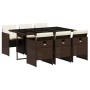 Set comedor de jardín 7 pzas con cojines ratán sintético marrón by , Garden sets - Ref: Foro24-3210549, Price: 558,16 €, Disc...