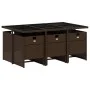 Set comedor de jardín 7 pzas con cojines ratán sintético marrón de , Conjuntos de jardín - Ref: Foro24-3210549, Precio: 558,1...