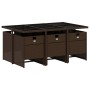 Set comedor de jardín 7 pzas con cojines ratán sintético marrón by , Garden sets - Ref: Foro24-3210549, Price: 558,16 €, Disc...