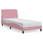 Bettgestell mit rosa Samtkopfteil 90x200 cm von , Betten und Lattenroste - Ref: Foro24-3207904, Preis: 163,06 €, Rabatt: %