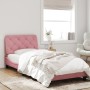 Bettgestell mit rosa Samtkopfteil 90x200 cm von , Betten und Lattenroste - Ref: Foro24-3207904, Preis: 163,74 €, Rabatt: %