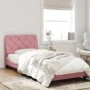 Bettgestell mit rosa Samtkopfteil 90x200 cm von , Betten und Lattenroste - Ref: Foro24-3207904, Preis: 163,06 €, Rabatt: %