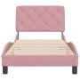 Bettgestell mit rosa Samtkopfteil 90x200 cm von , Betten und Lattenroste - Ref: Foro24-3207904, Preis: 163,06 €, Rabatt: %