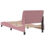 Bettgestell mit rosa Samtkopfteil 90x200 cm von , Betten und Lattenroste - Ref: Foro24-3207904, Preis: 163,74 €, Rabatt: %