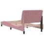 Bettgestell mit rosa Samtkopfteil 90x200 cm von , Betten und Lattenroste - Ref: Foro24-3207904, Preis: 163,06 €, Rabatt: %