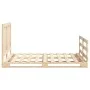 Solid pine wood bed frame with headboard 140x200 cm by , Beds and slatted bases - Ref: Foro24-3281540, Price: 217,20 €, Disco...