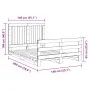 Solid pine wood bed frame with headboard 140x200 cm by , Beds and slatted bases - Ref: Foro24-3281540, Price: 217,20 €, Disco...